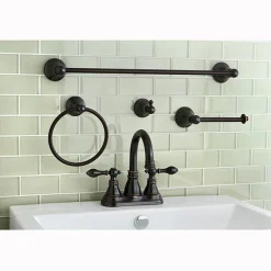 American Classic 4" Centerset Lavatory Faucet with Bathroom Accessory Package in Naples Bronze