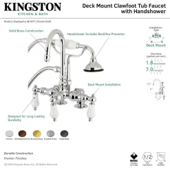Aqua Vintage AE15TX-P Clawfoot Tub Faucet with Hand Shower