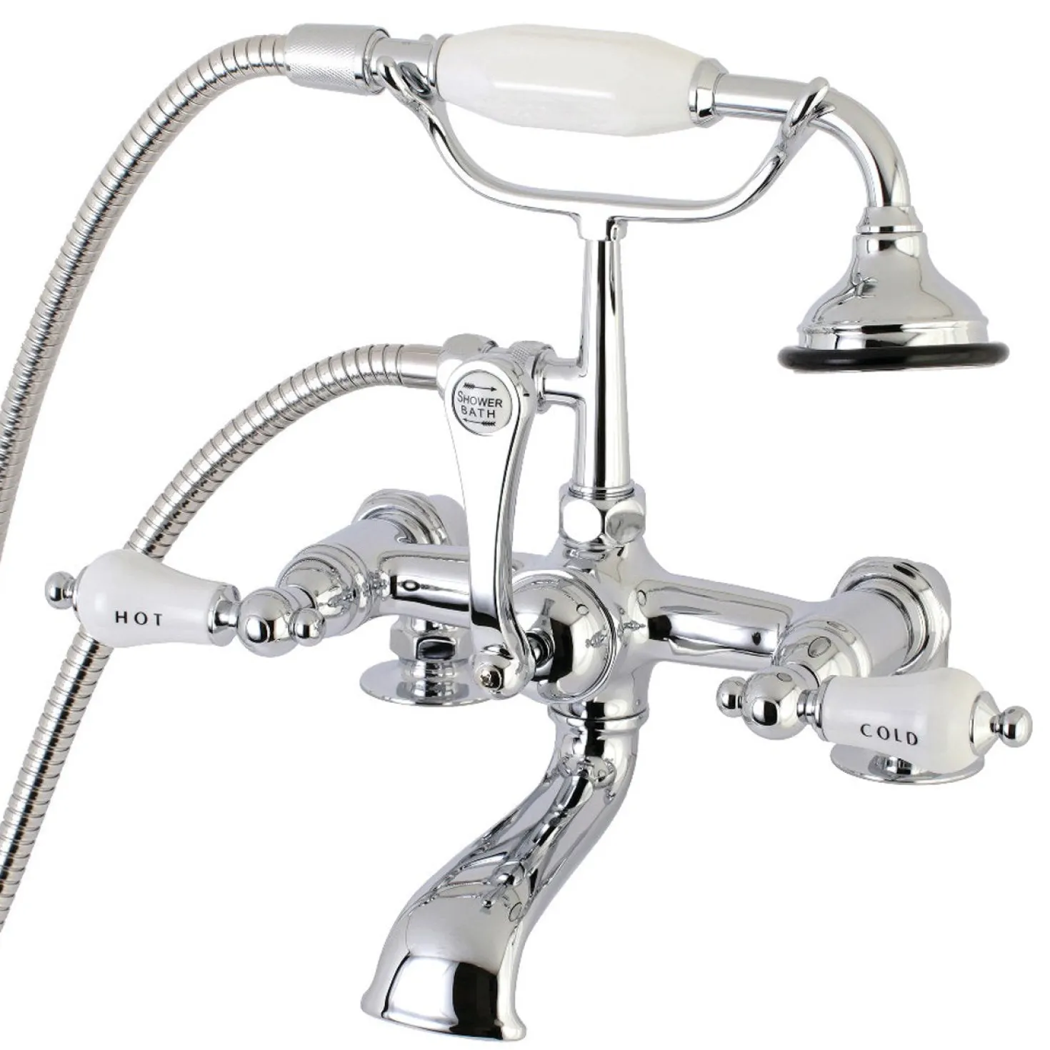 Aqua Vintage AE207TX-P 7-Inch Tub Faucet with Hand Shower