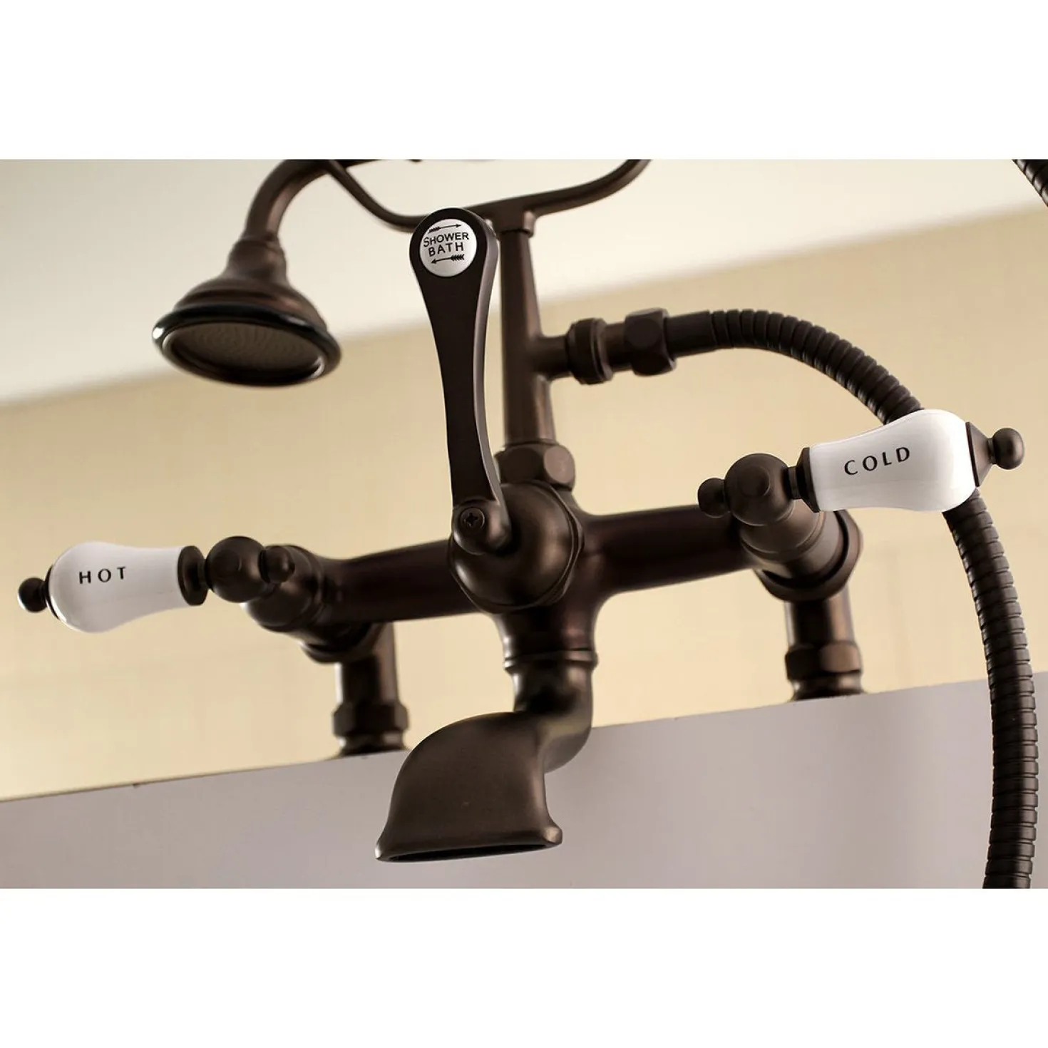 Aqua Vintage AE207TX-P 7-Inch Tub Faucet with Hand Shower