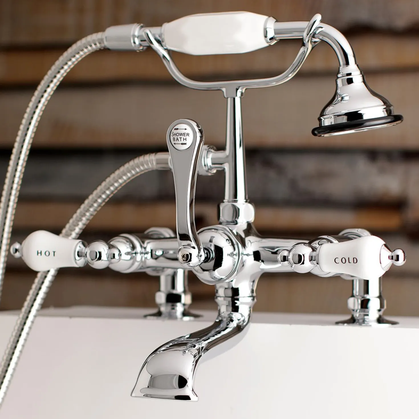 Aqua Vintage AE207TX-P 7-Inch Tub Faucet with Hand Shower