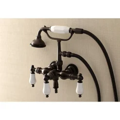 Aqua Vintage AE23TX-P 3-3/8-Inch Wall Mount Tub Faucet with Hand Shower