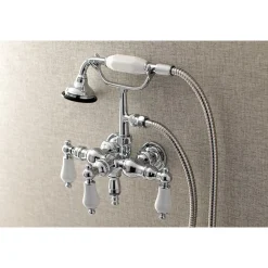 Aqua Vintage AE23TX-P 3-3/8-Inch Wall Mount Tub Faucet with Hand Shower
