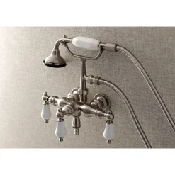 Aqua Vintage AE23TX-P 3-3/8-Inch Wall Mount Tub Faucet with Hand Shower