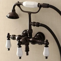 Aqua Vintage AE23TX-P 3-3/8-Inch Wall Mount Tub Faucet with Hand Shower