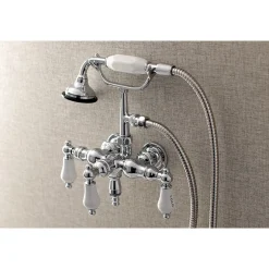Aqua Vintage AE21TX-P 3-3/8-Inch Wall Mount Tub Faucet with Hand Shower