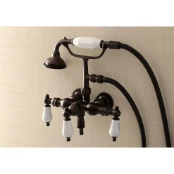 Aqua Vintage AE21TX-P 3-3/8-Inch Wall Mount Tub Faucet with Hand Shower