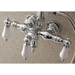 Aqua Vintage AE21TX-P 3-3/8-Inch Wall Mount Tub Faucet with Hand Shower