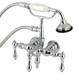 Aqua Vintage AE19TX-P 3-3/8-Inch Wall Mount Tub Faucet with Hand Shower