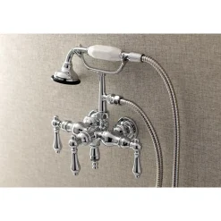 Aqua Vintage AE19TX-P 3-3/8-Inch Wall Mount Tub Faucet with Hand Shower