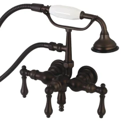 Aqua Vintage AE19TX-P 3-3/8-Inch Wall Mount Tub Faucet with Hand Shower