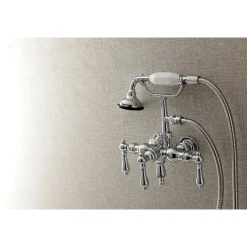 Aqua Vintage AE19TX-P 3-3/8-Inch Wall Mount Tub Faucet with Hand Shower