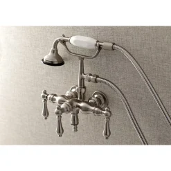 Aqua Vintage AE19TX-P 3-3/8-Inch Wall Mount Tub Faucet with Hand Shower