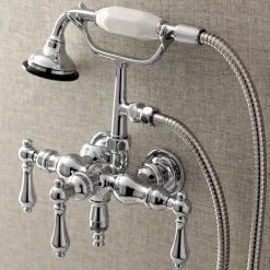 Aqua Vintage AE19TX-P 3-3/8-Inch Wall Mount Tub Faucet with Hand Shower