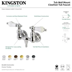 Aqua Vintage AE33TX-P Vintage 3-3/8-Inch Wall Mount Tub Faucet