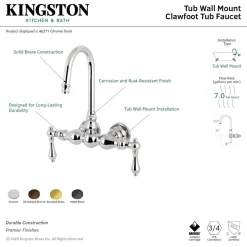 Aqua Vintage AE1TX-P Vintage 3-3/8-Inch Wall Mount Tub Faucet