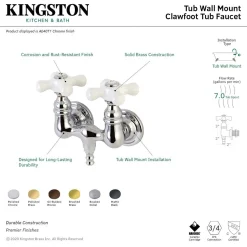 Aqua Vintage AE39TX-P Vintage 3-3/8-Inch Wall Mount Tub Faucet