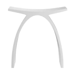 Arched Bathroom Stool in Composite Matte White