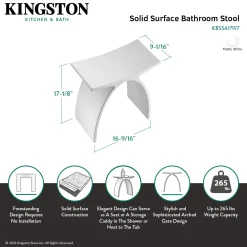 Arched Bathroom Stool in Composite Matte White