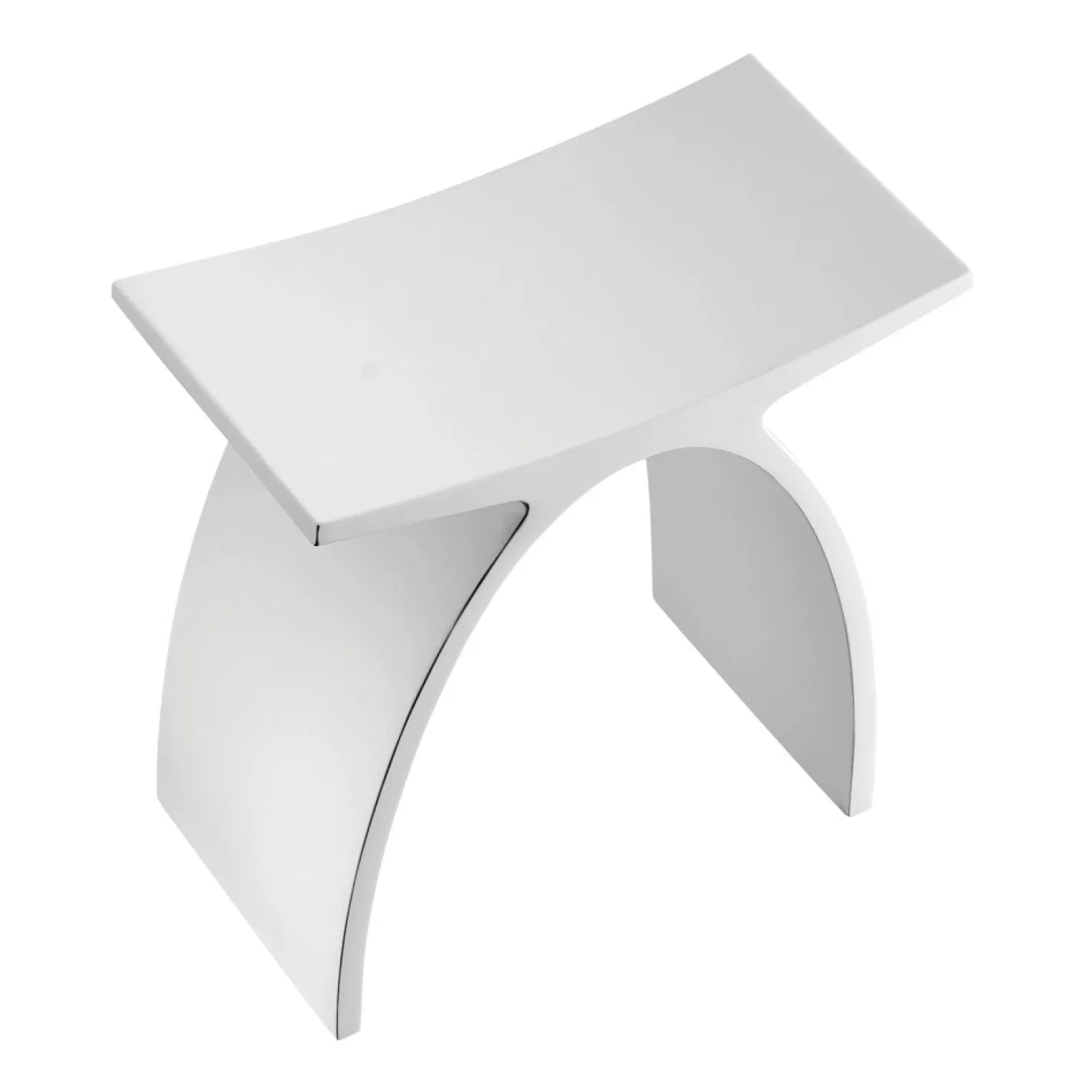 Arched Bathroom Stool in Composite Matte White