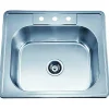 Ast103 25" Single Bowl Topmount 20 Gauge Stainless Steel Kitchen Sink