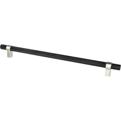 Berenson Radial Reign Appliance Pull in Matte Black and Brushed Nickel