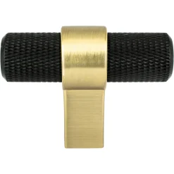 Berenson Radial Reign Knob in Matte Black and Modern Brushed Gold