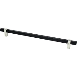 Berenson Rivet Rebel Appliance Pull in Matte Black and Brushed Nickel