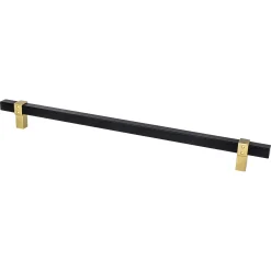 Berenson Rivet Rebel Appliance Pull in Matte Black and Modern Brushed Gold