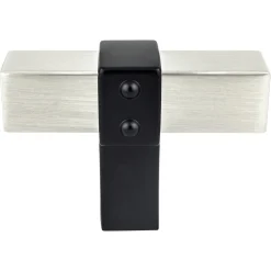 Berenson Rivet Rebel Knob in Brushed Nickel and Matte Black