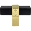Berenson Rivet Rebel Knob in Matte Black and Modern Brushed Gold