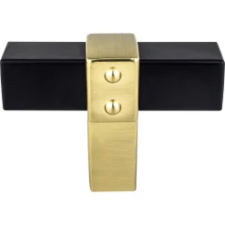 Berenson Rivet Rebel Knob in Matte Black and Modern Brushed Gold