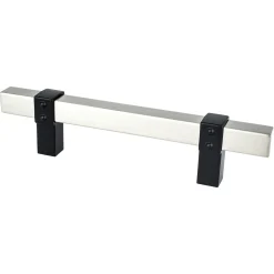 Berenson Rivet Rebel Pull in Brushed Nickel and Matte Black