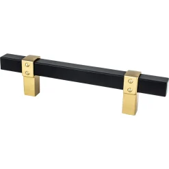 Berenson Rivet Rebel Pull in Matte Black and Modern Brushed Gold