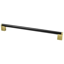 Berenson Studio Remix Appliance Pull in Matte Black and Modern Brushed Gold