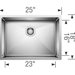 BLANCO Cuvee R15 25" Undermount Stainless Single Bowl Kitchen Sink