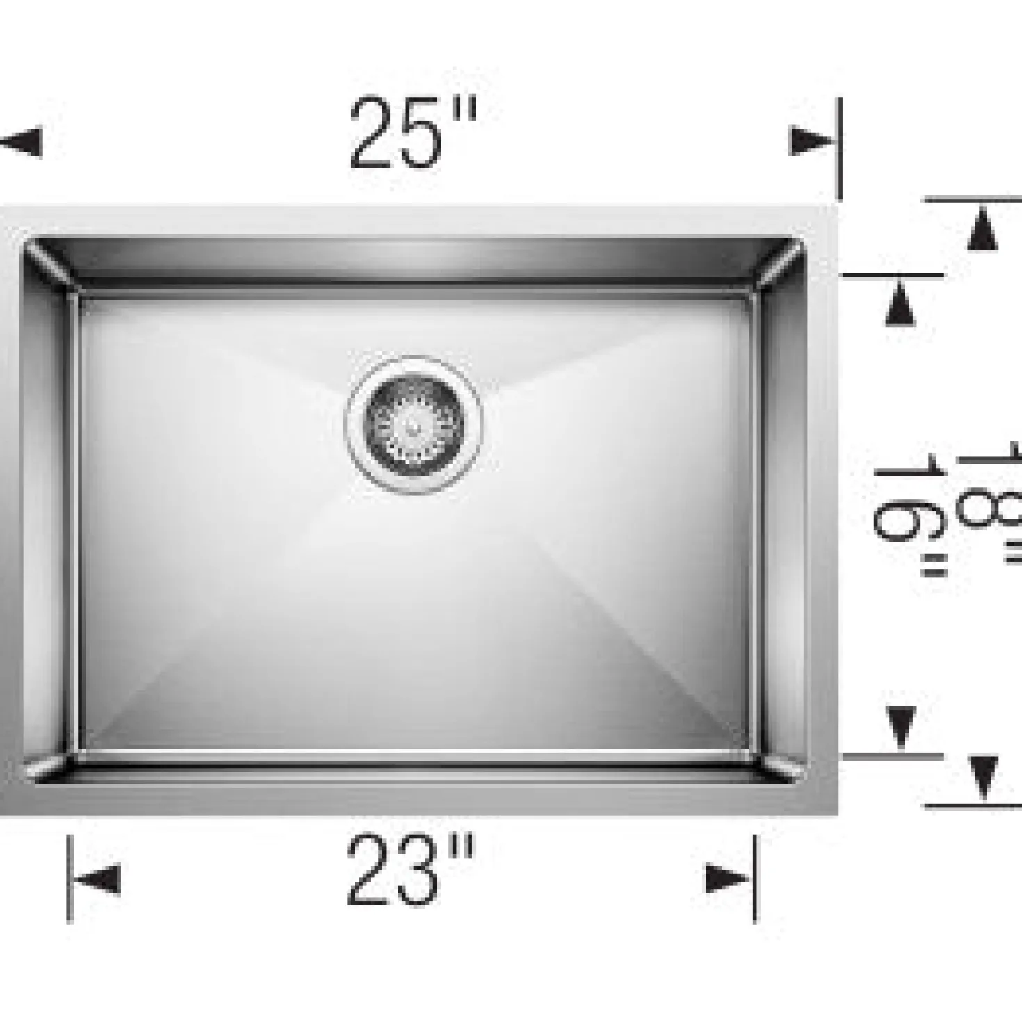 BLANCO Cuvee R15 25" Undermount Stainless Single Bowl Kitchen Sink