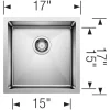 BLANCO 17" Cuvee R15 Undermount Stainless Bar Sink