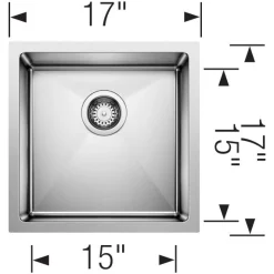 BLANCO 17" Cuvee R15 Undermount Stainless Bar Sink