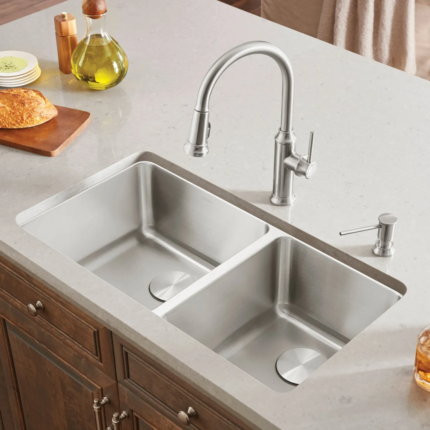 BLANCO Formera 33" 60/40 Double Bowl Undermount Kitchen Sink