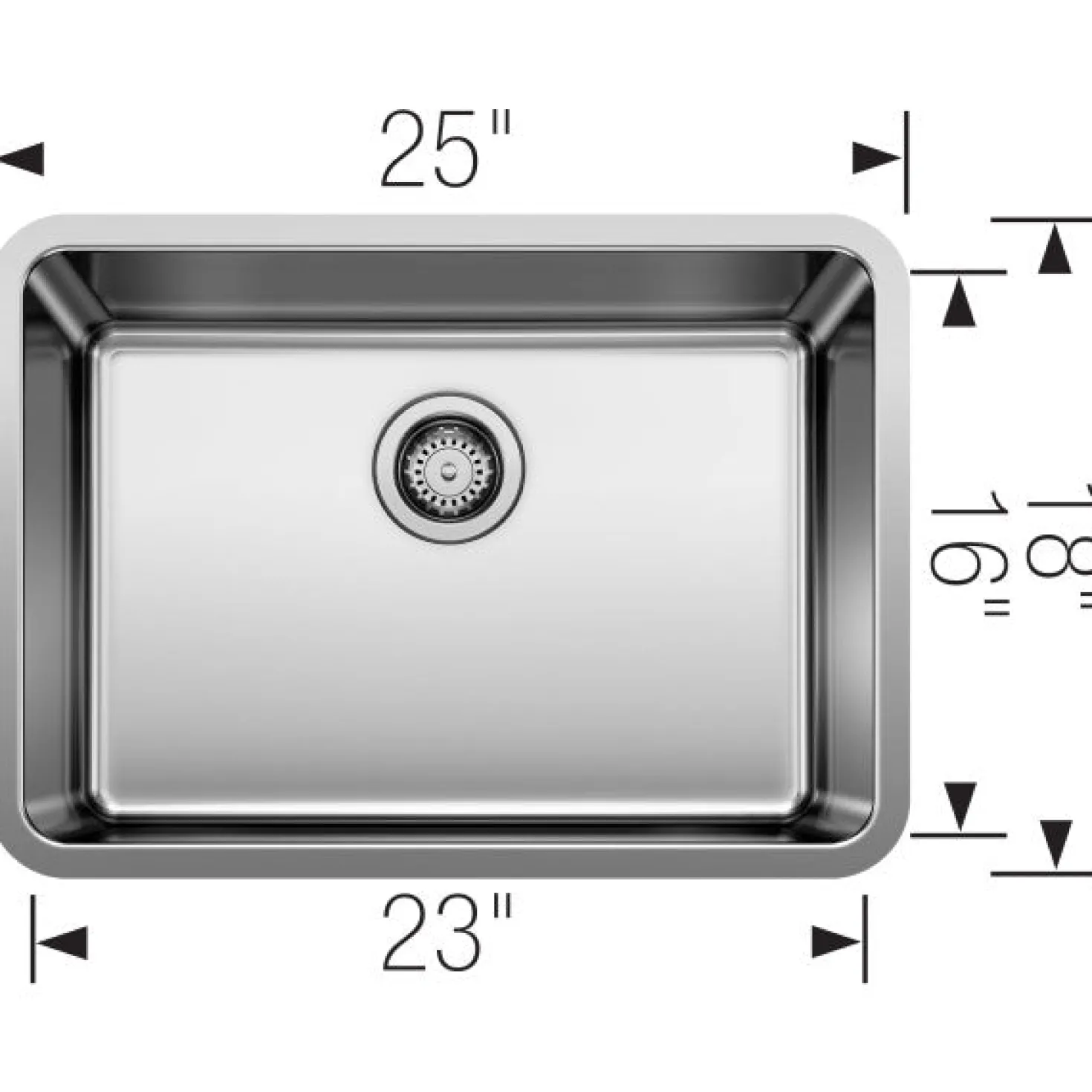 BLANCO Formera 25" Single Bowl Undermount Kitchen Sink