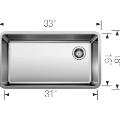 BLANCO Formera 33" Super-Single Undermount Stainless Kitchen Sink