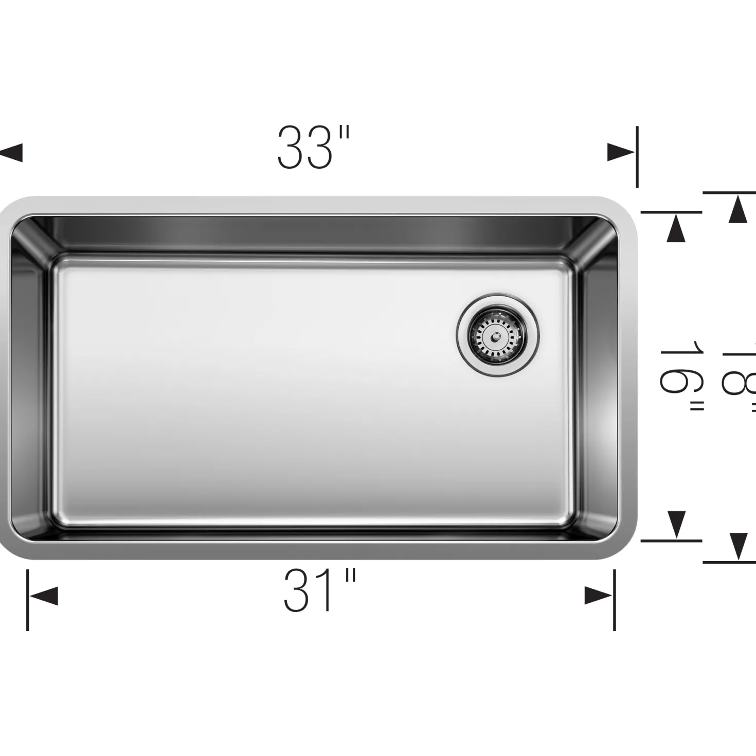 BLANCO Formera 33" Super-Single Undermount Stainless Kitchen Sink