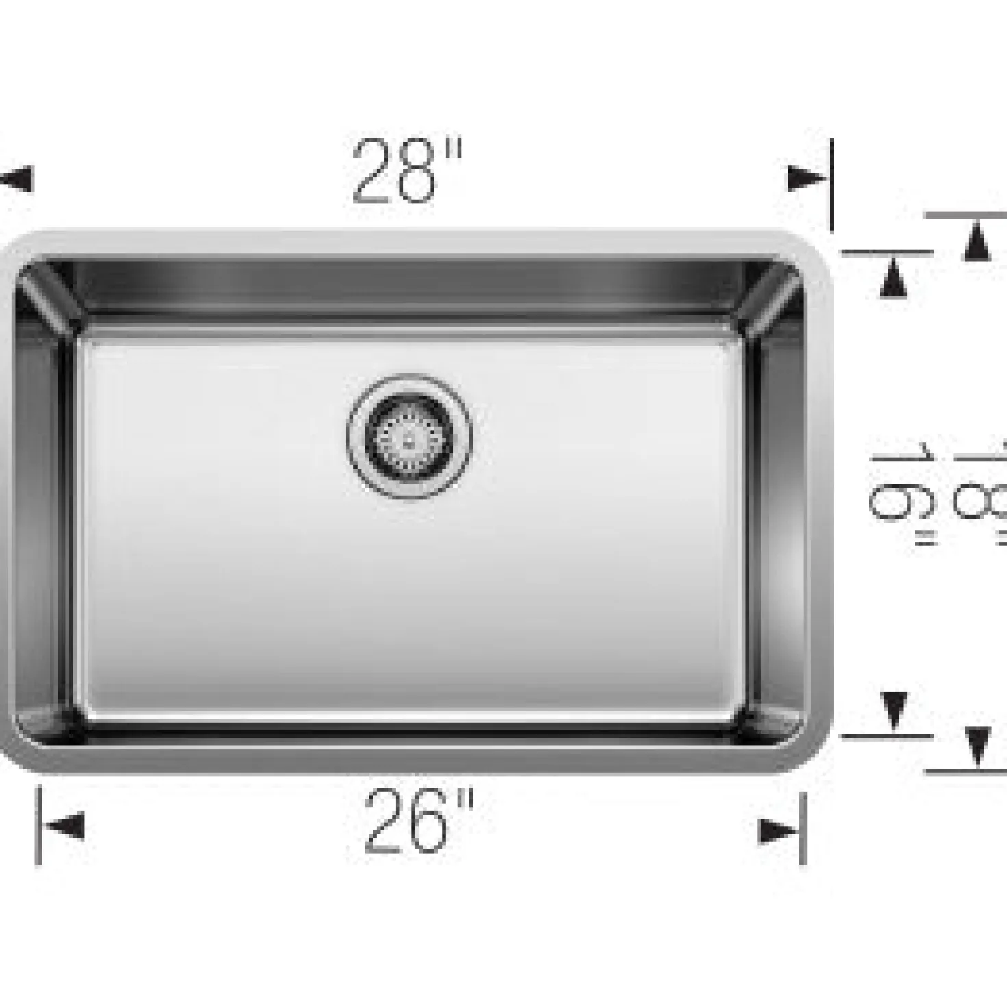 BLANCO Formera 28" Undermount Stainless Single Bowl Kitchen Sink