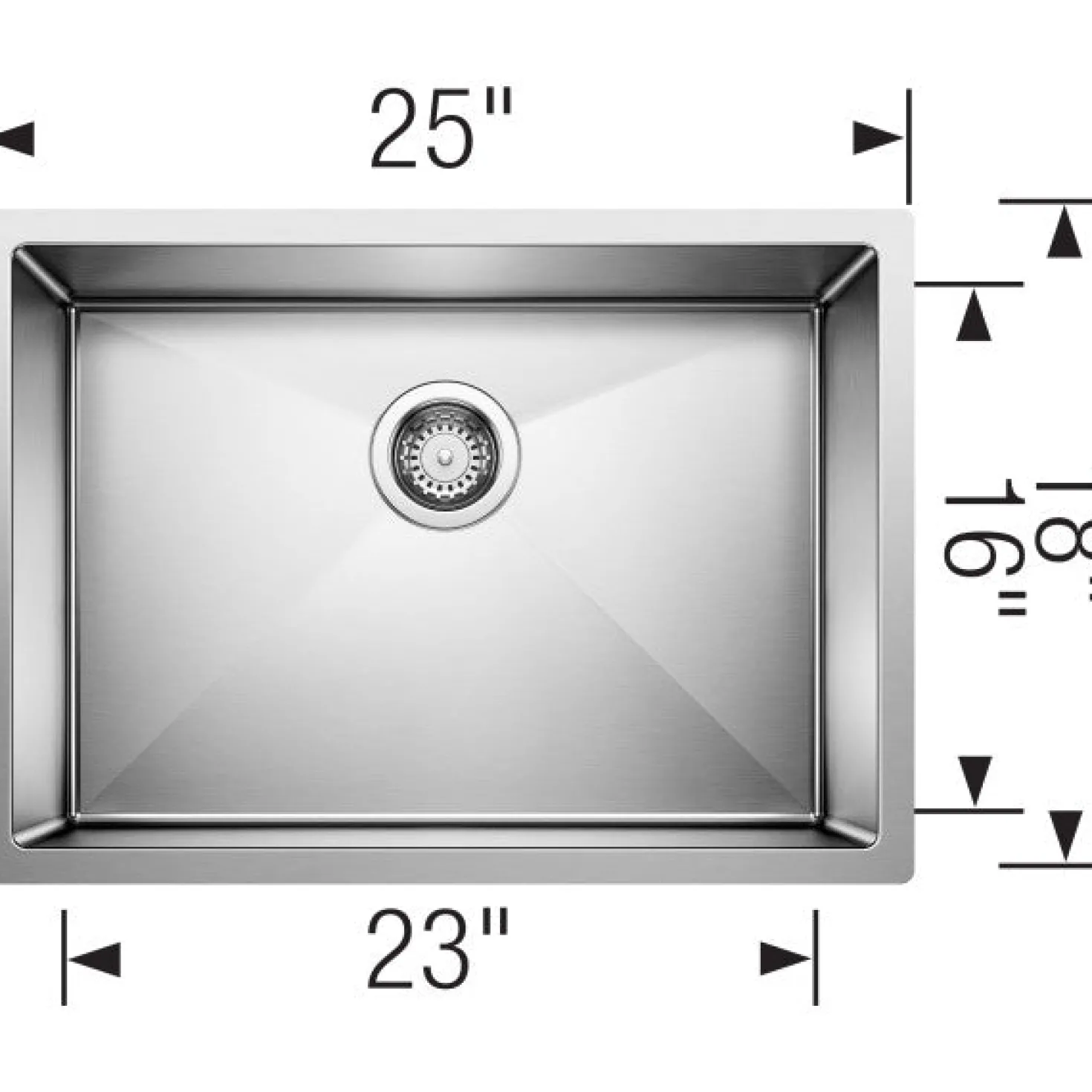 BLANCO Precision 25" Small Radius Single Bowl Kitchen Sink