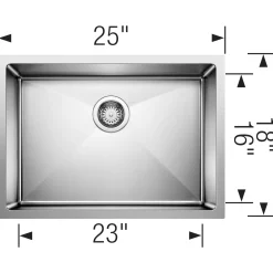 BLANCO Quatrus 25" Undermount Small Radius Single Bowl Kitchen Sink
