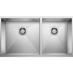 BLANCO Stainless Precision 33" 60/40 Double Bowl Kitchen Sink