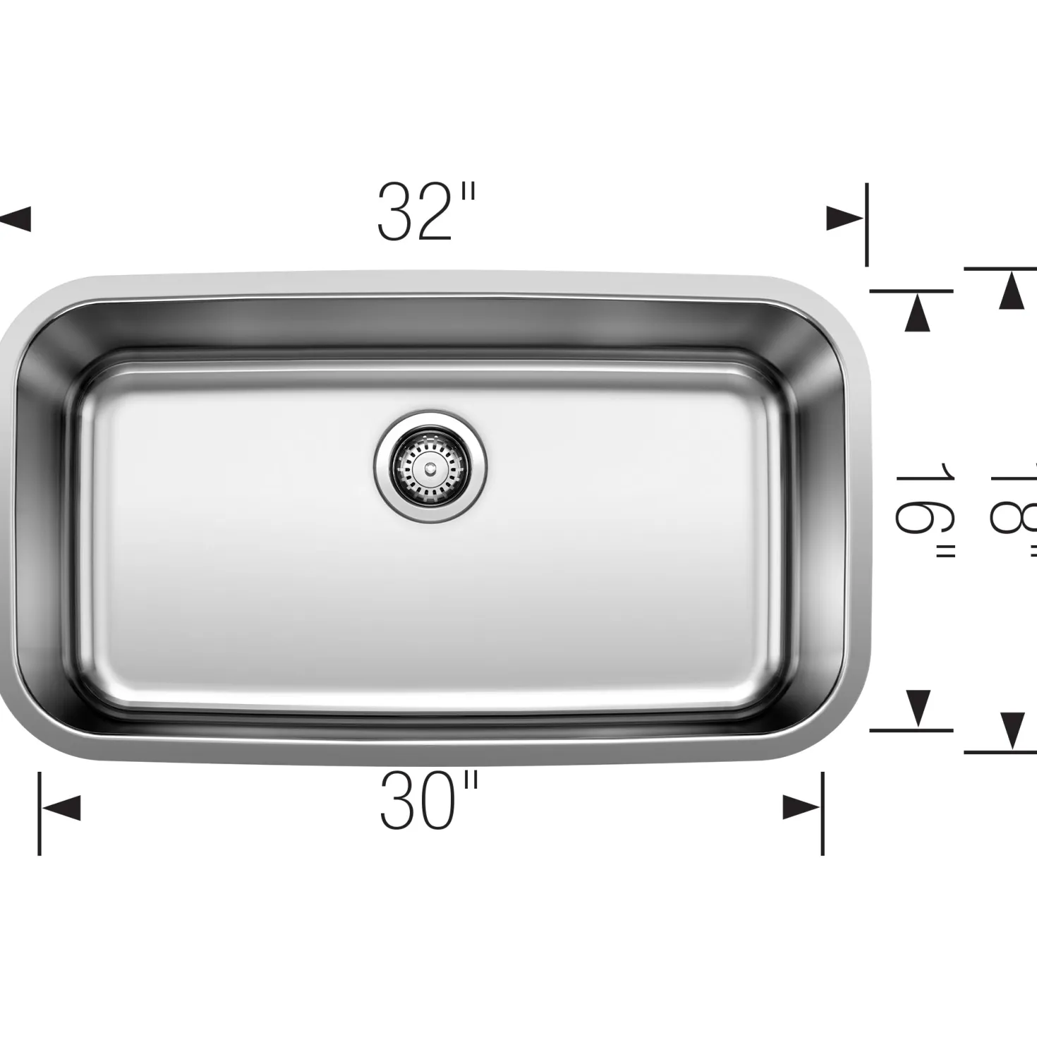BLANCO Stellar 32" Super Single Bowl Stainless Steel Kitchen Sink
