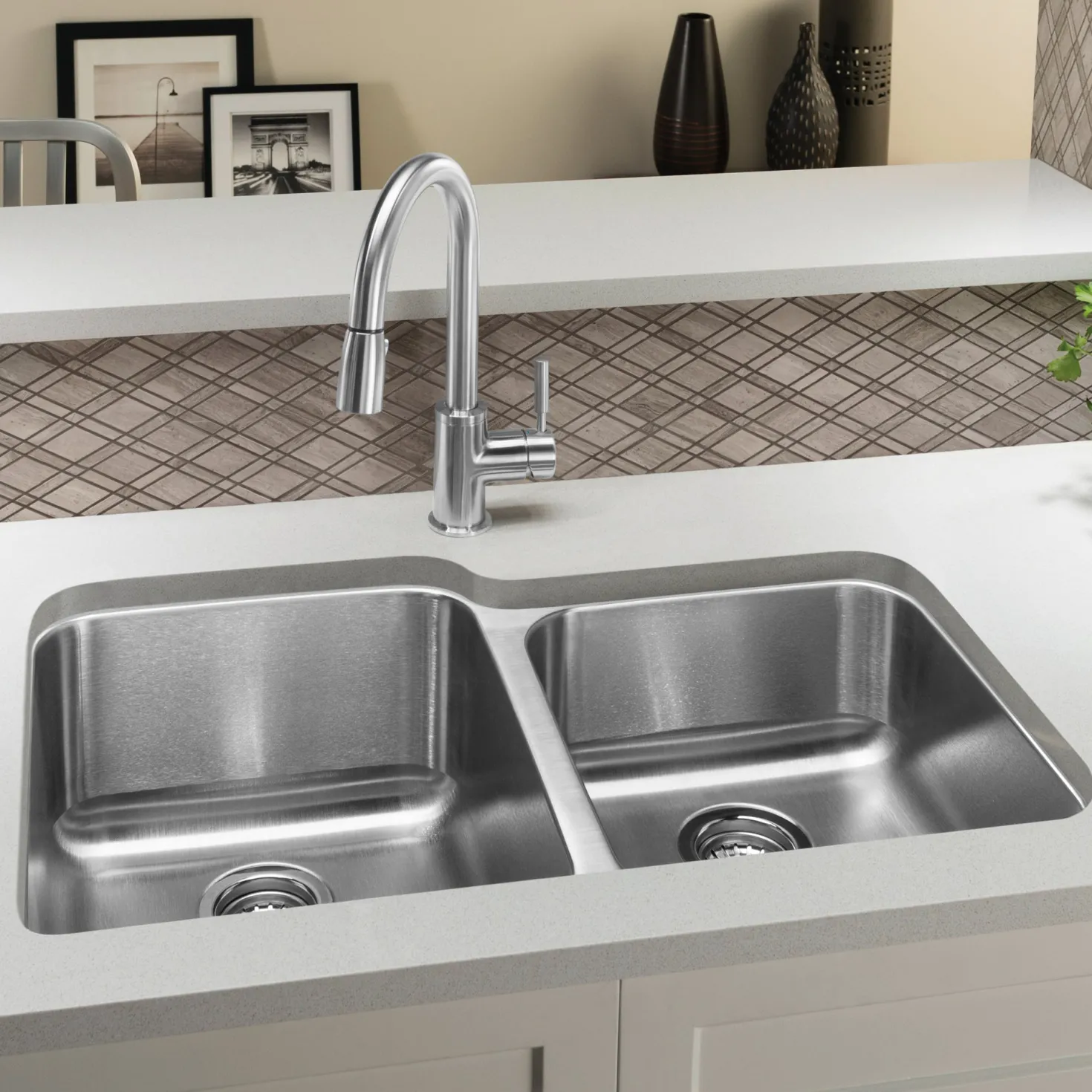 BLANCO Stellar Undermount 60/40 Double Bowl Kitchen Sink