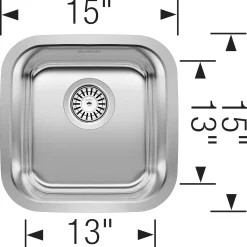 BLANCO 15" x 15" Stellar Series Stainless Undermount Bar Sink
